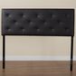 Baxton Studio Baltimore Queen Upholstered Panel Headboard in Black, , large