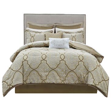 Hampton Park Lavine 12-Piece California King Comforter Set in Gold, , large