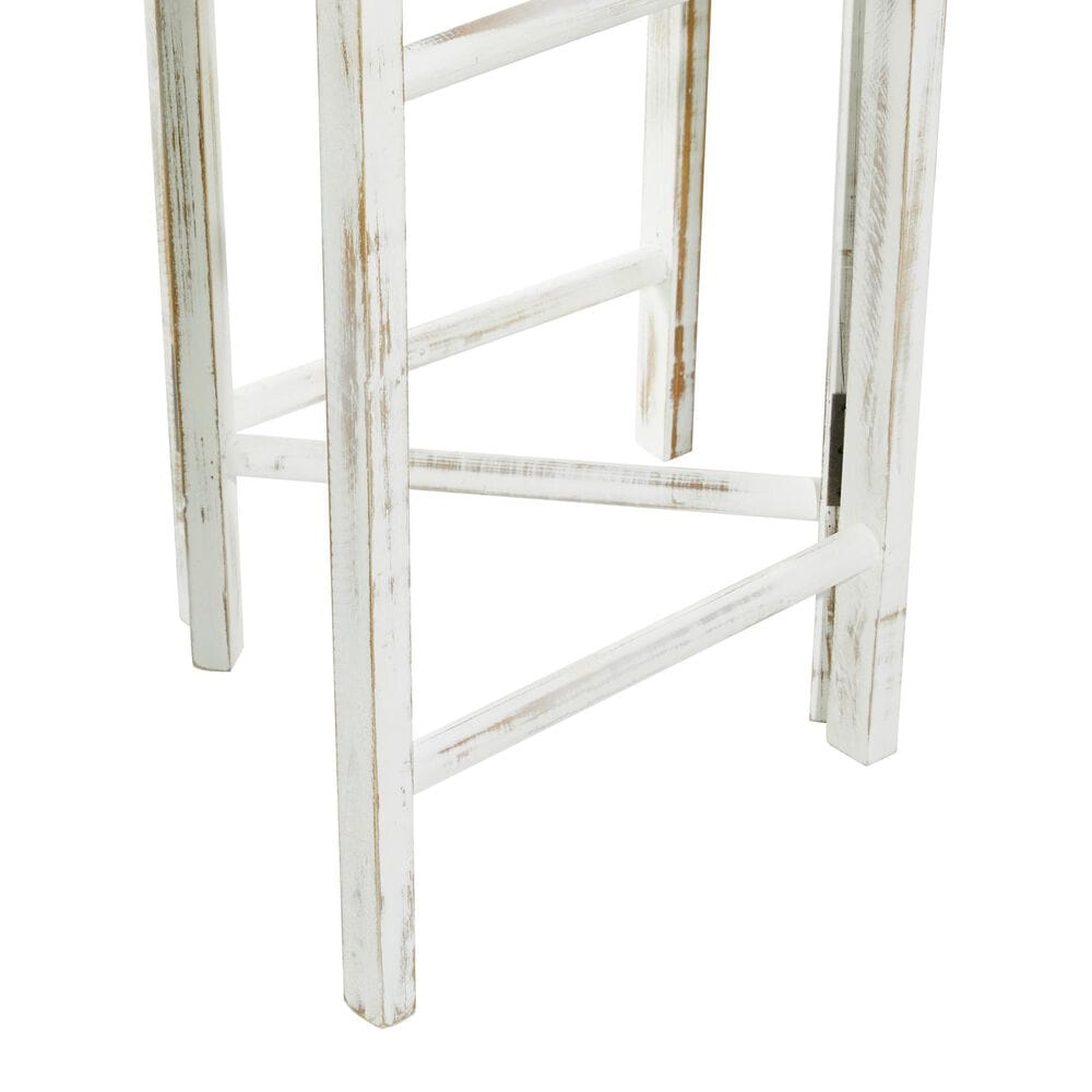 Maple and Jade 15-Rung Partition Ladder with 3 Panels in White, , large