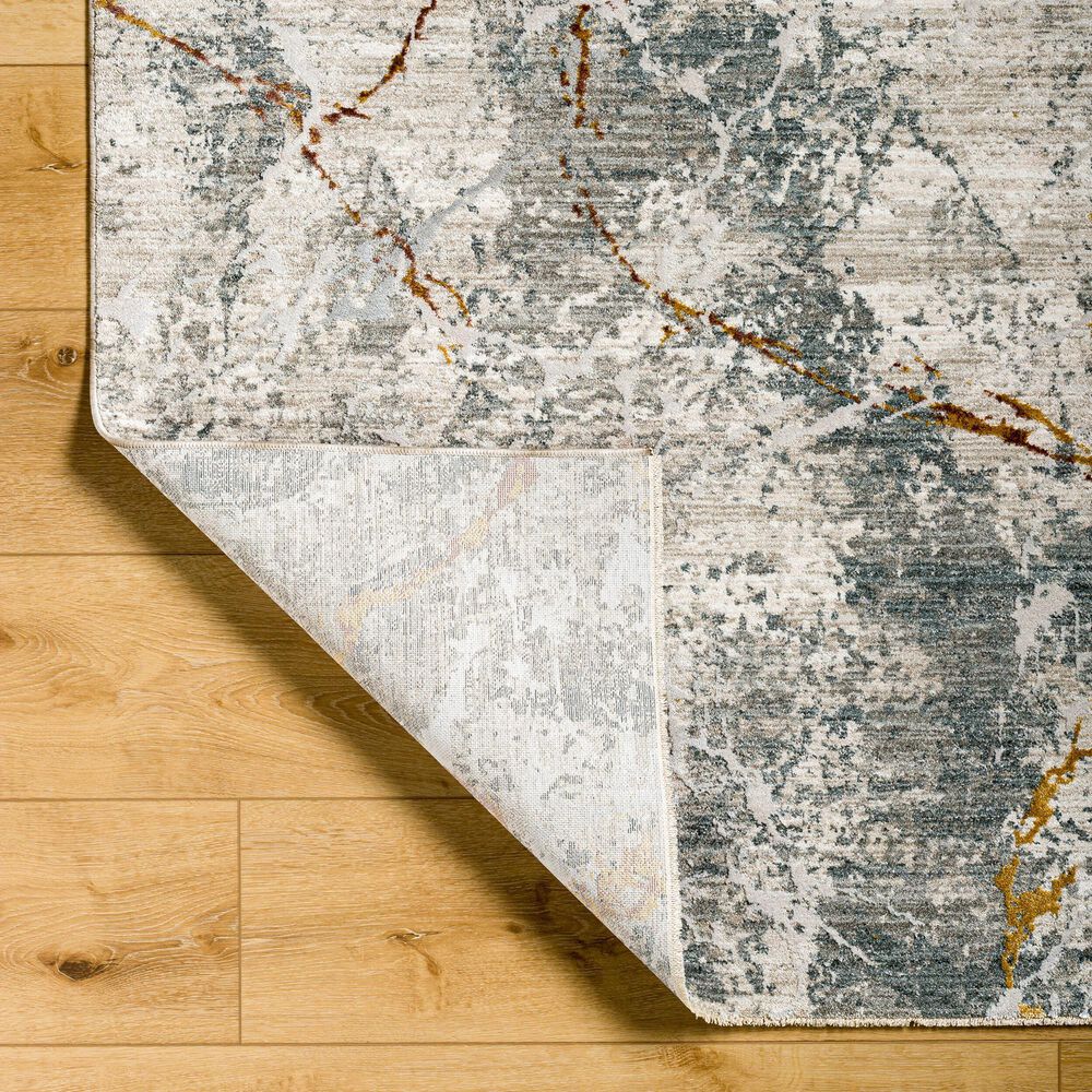 Surya Dresden Medium Gray, White, Gray, Light Slate, Mustard and Rust 2' x 2'11" Area Rug, , large