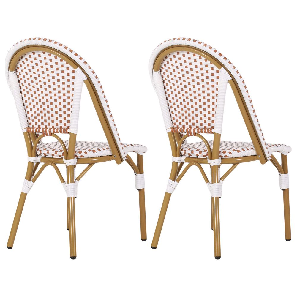 Hearth and Haven Outdoor French Bistro Chair in Rusted Red, White and Brown &#40;Set of 2&#41;, , large