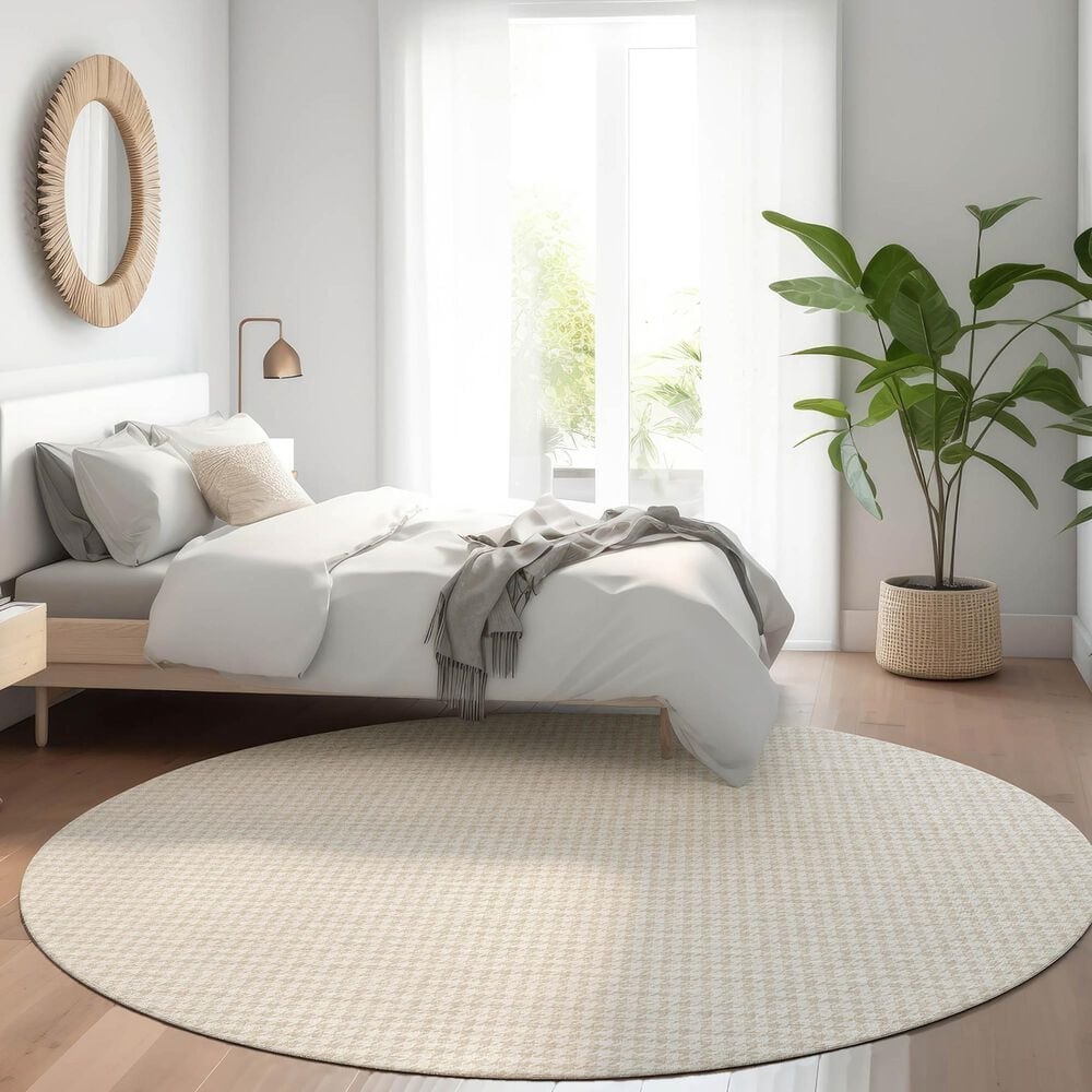 Dalyn Rug Company Hinton 4&#39; Round Linen Indoor/Outdoor Area Rug, , large