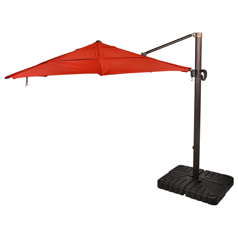 California Umbrella 11&#39; Cantilever and Base in Red, , large