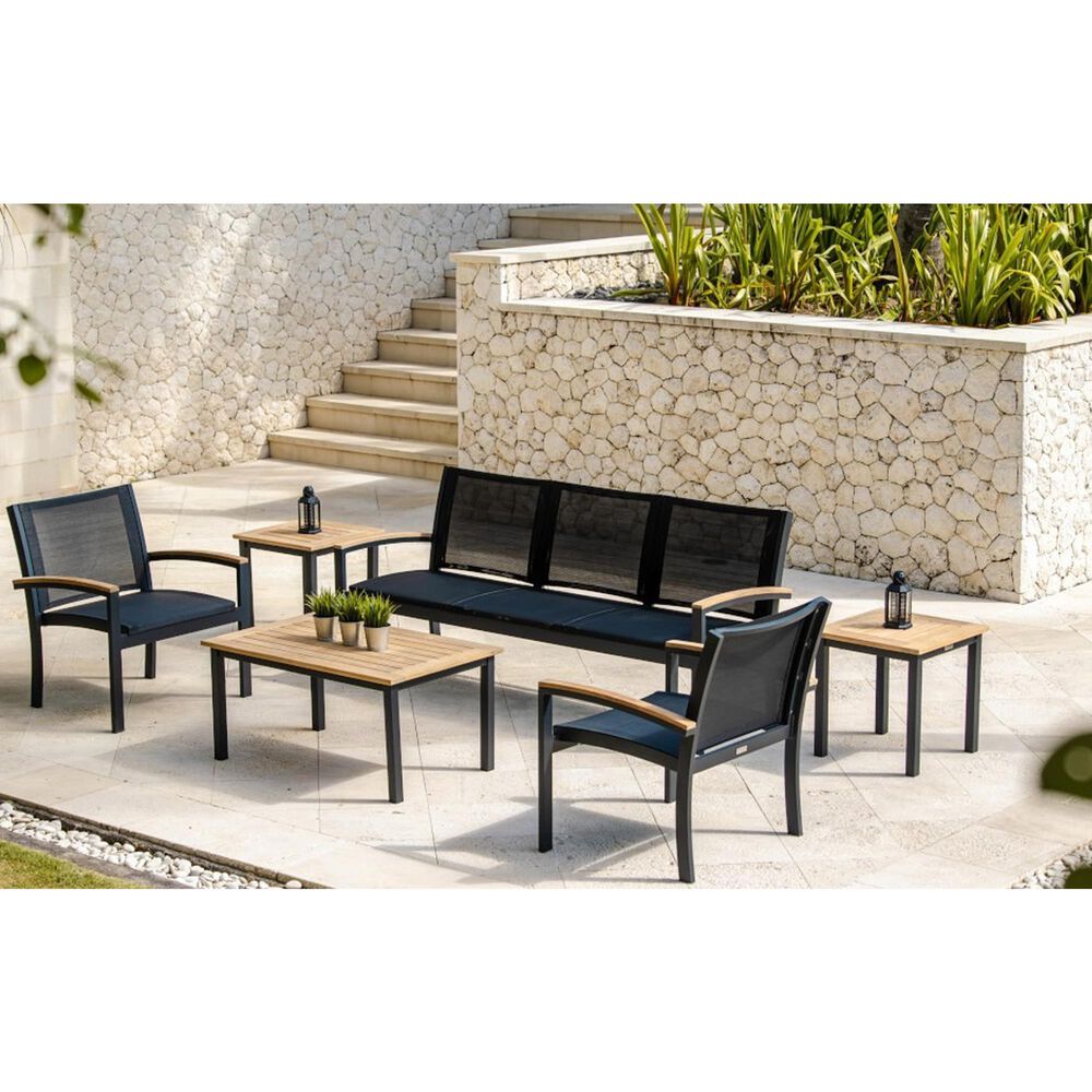 Three Birds Casual Tribeca Patio Stacking 3-Seater Settee in Black, , large