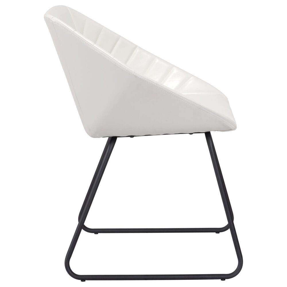 Zuo Modern Miguel Dining Chair in White/Matte Black, , large
