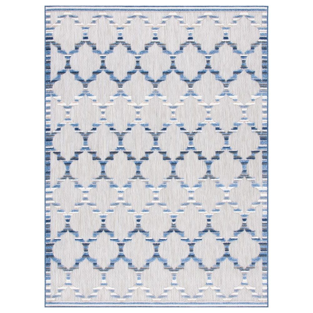 Safavieh Cabana CBN333G 2"2" x 9" Grey and Blue Indoor/Outdoor Performance Runner, , large