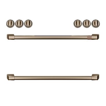Cafe Front Control Electric Knobs and Handles in Brushed Bronze, , large