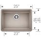 Blanco Precis 25" ADA Single Bowl Kitchen Sink in Truffle, , large