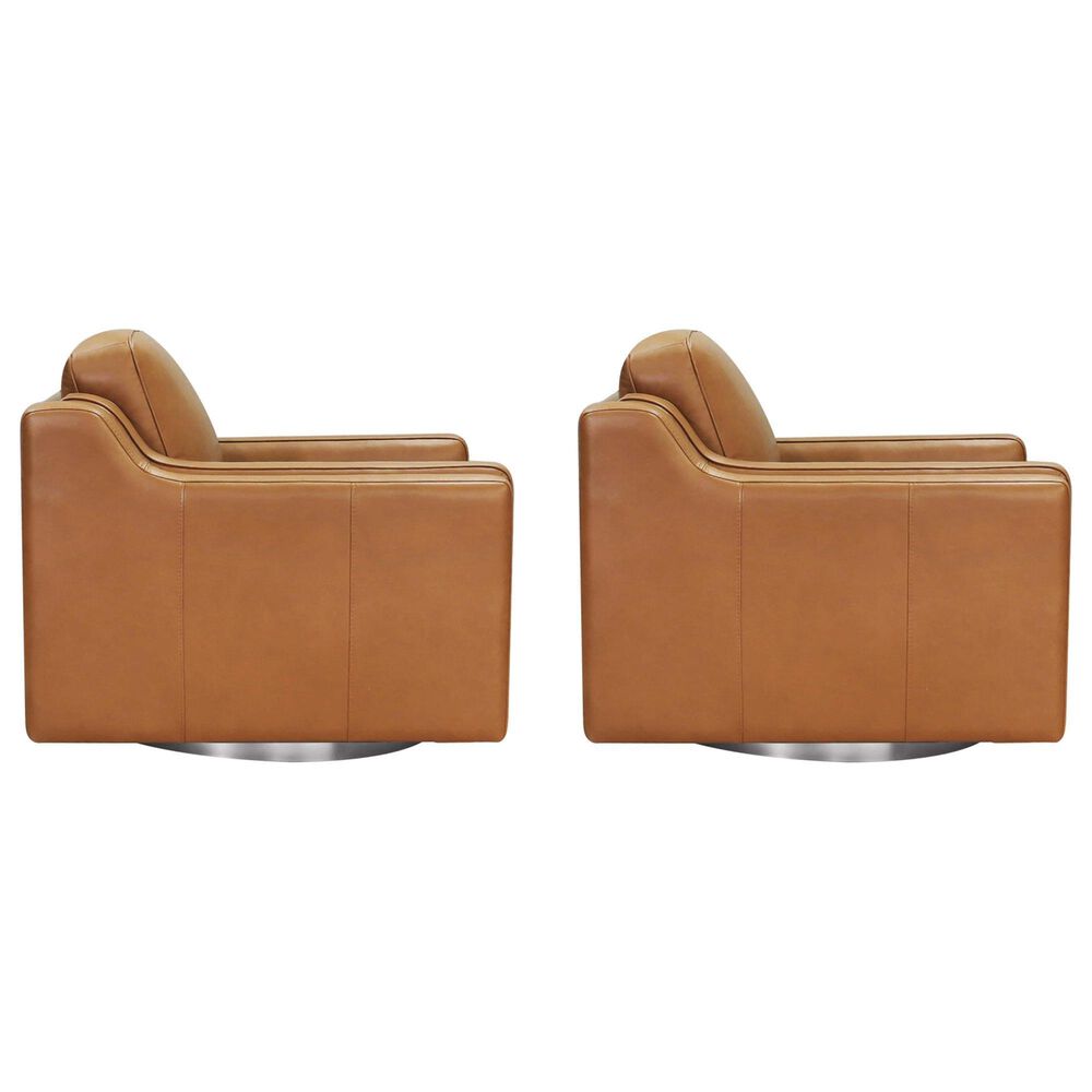 Hydeline Bella Swivel Chair in Cognac Brown (Set of 2), , large