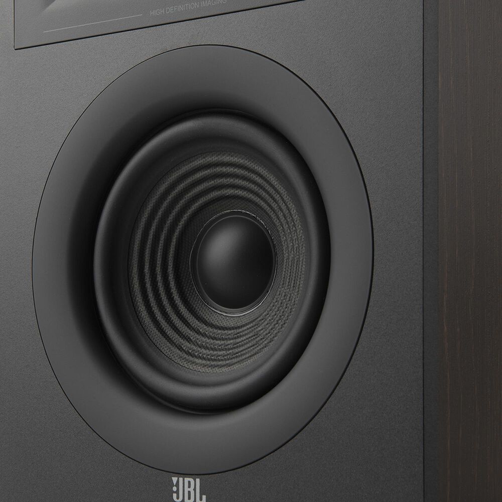JBL 5.25 Bookshelf Loudspeaker + 8 Floorstanding Loudspeaker + 4.5 Center Channel Loudspeaker in Espresso + 12&quot; Powered Subwoofer in Latte + 7.2 Channel AV 8K Receiver in Black, , large