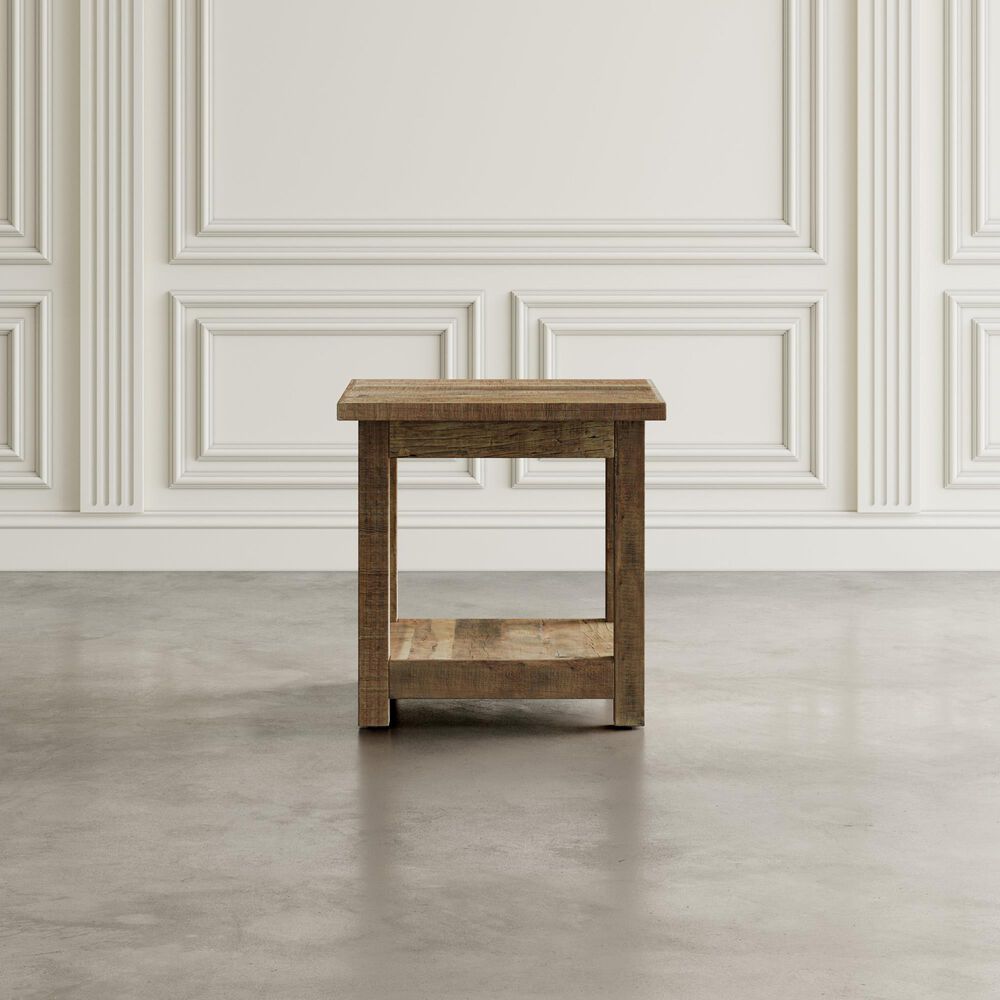 Waltham Reclamation 1-Shelf End Table in Brown, , large