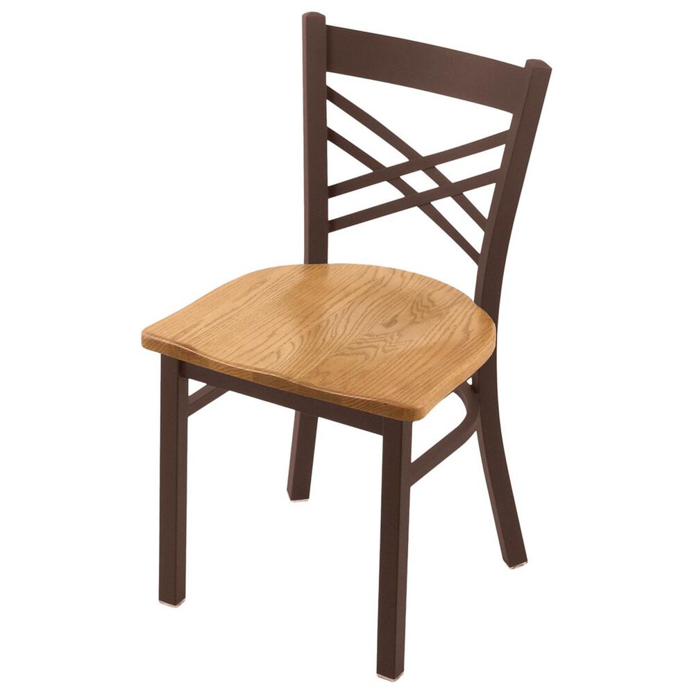 Holland Bar Stool 620 Catalina 18" Chair with Bronze and Medium Oak Seat, , large