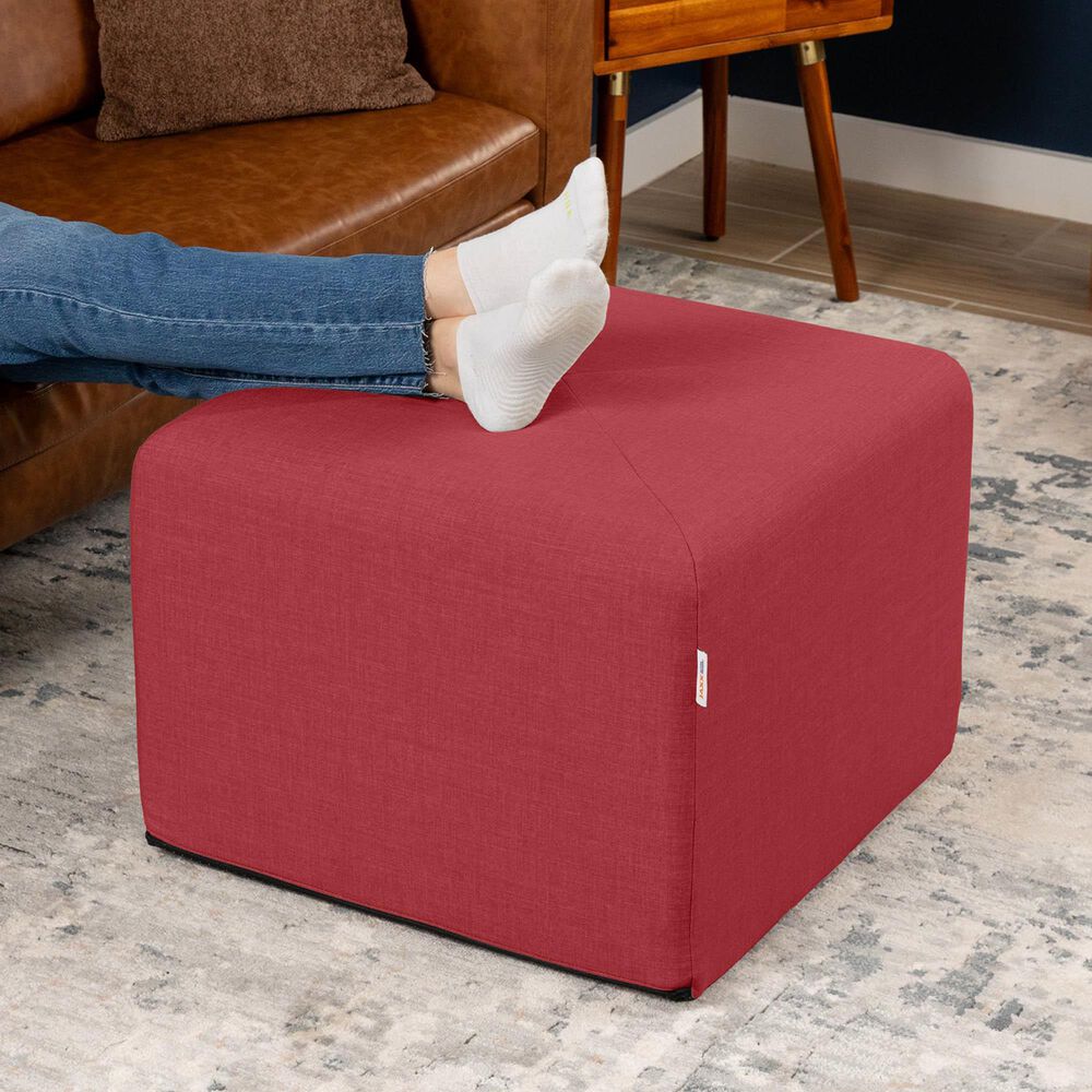 Jaxx Monroe Medium Ottoman in Poppy Red, , large