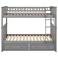 Hearth and Haven Twin over Twin Convertible Bunk Bed with Drawers in Gray, , large