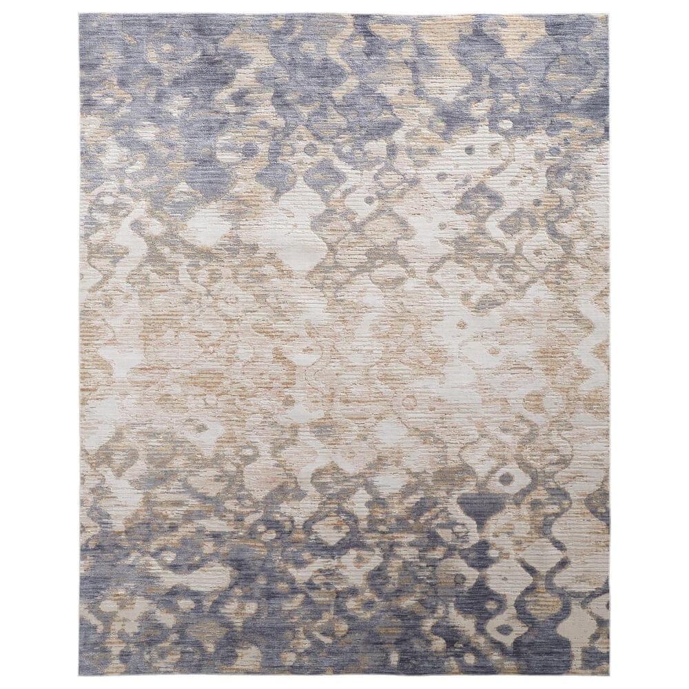 Feizy Laina Abstract 3" x 10" Blue and Beige Runner, , large