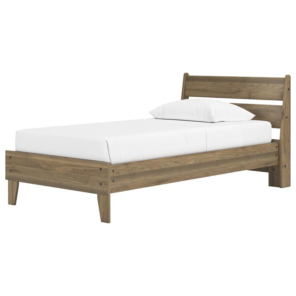 Ashley Deanlow Twin Platform Panel Bed in Honey, , large