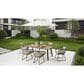 Hearth and Haven 7-Piece Outdoor Rectangular Dining Set with Beige Cushion in Black, , large