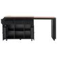 HOMLUX 86" Kitchen Island with Extendable Dining Table in Black, , large