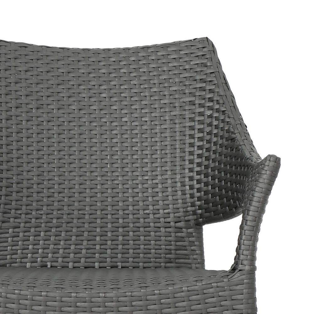 Hearth and Haven Mirage Wicker Stacking Arm Chair in Grey (Set of 4), , large