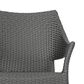 Hearth and Haven Mirage Wicker Stacking Arm Chair in Grey (Set of 4), , large