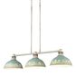 Golden Lighting Kinsley 3-Light Linear Pendant with Antique Teal Shade in Aged Galvanized Steel, , large