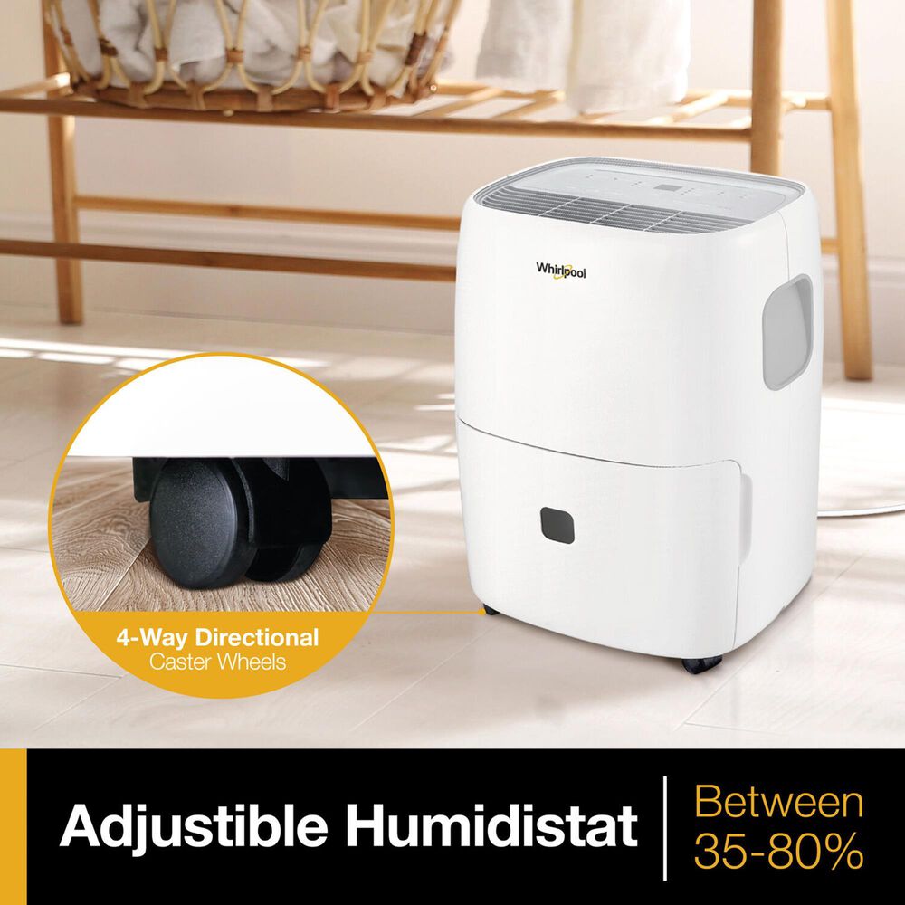 Whirlpool 50-Pint E-Star Dehumidifier in White, , large