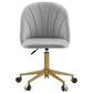 Linon Home Decor Adalynn Swivel Desk Chair with Gray Cushion in Gold, , large