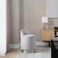 Lumisource Marla Vanity Stool with Silver Upholstered in Chrome, , large