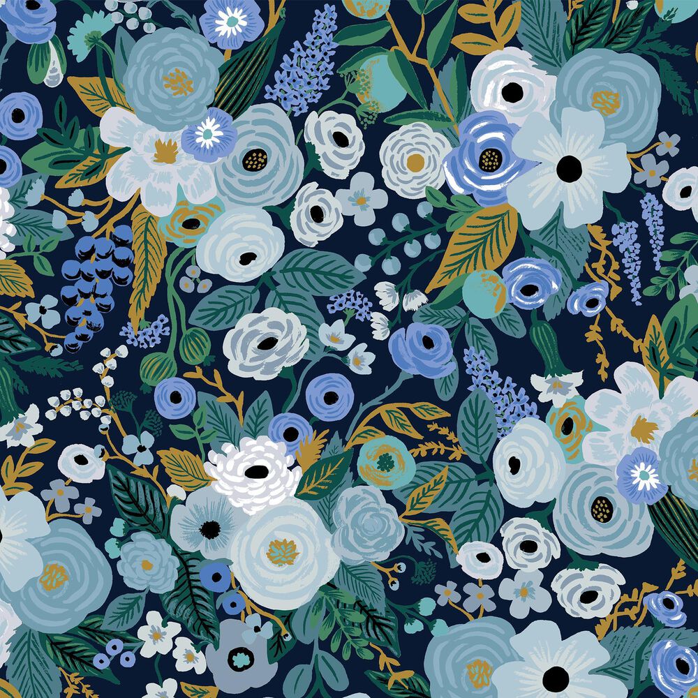 Rifle Paper Co Crafted by Cloth &amp; Company Elly Queen Headboard in Garden Party Blue, , large