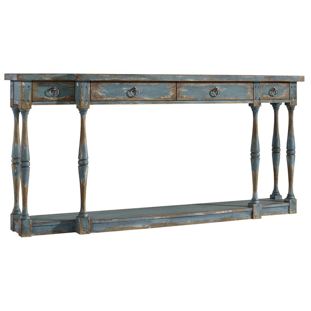 Hooker Furniture Sanctuary 4-Drawer Thin Console in Sky High Azure Blue, , large