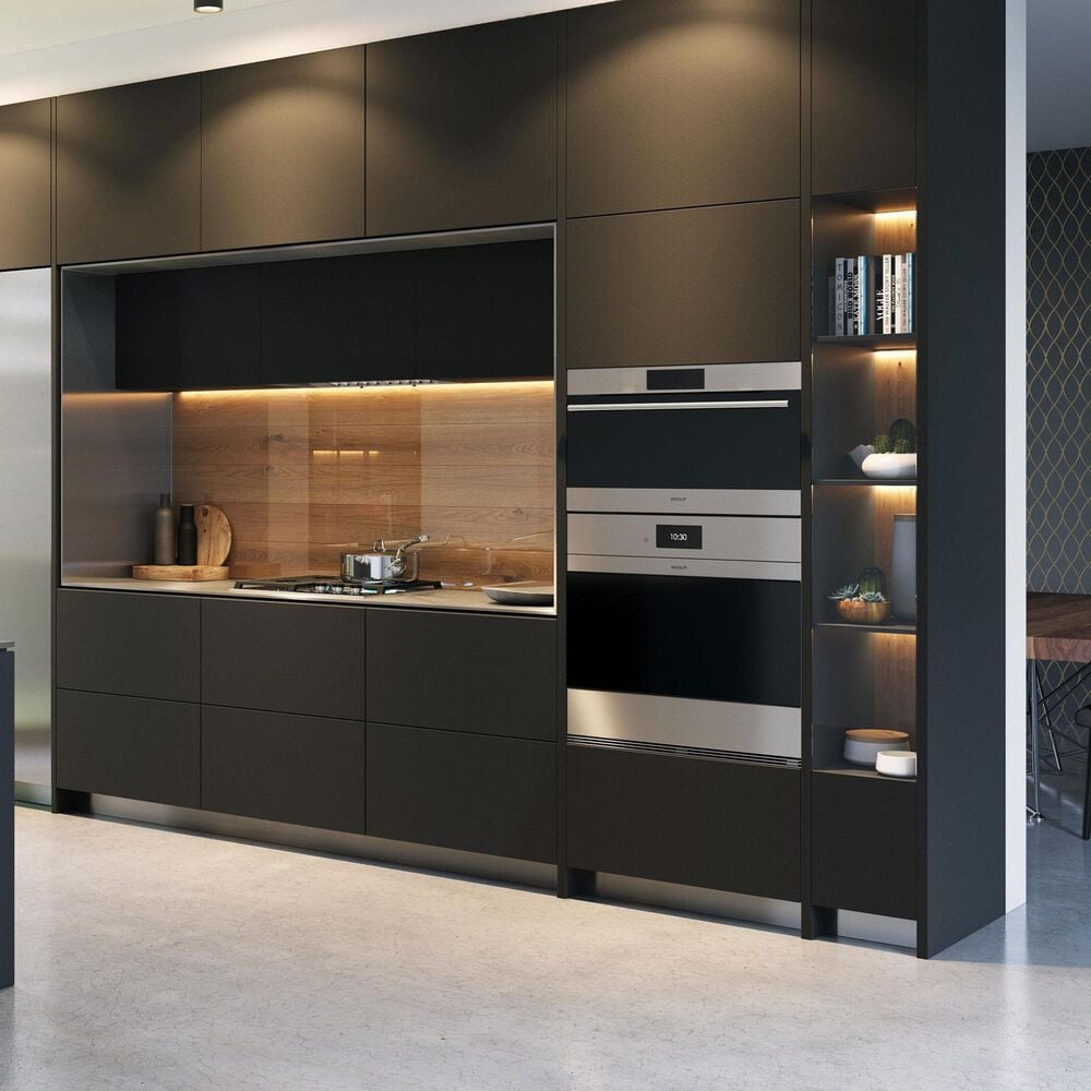 Wolf Appliances 1.6 Cu. Ft. E Series Transitional Drop-Down Door Speed Oven in Stainless Steel, , large