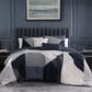 BEBEJAN Geo Fusion 5-Piece Queen Comforter Set in Navy, Grey and Ivory, , large
