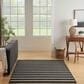 Nourison Positano POS03 Black and Ivory 4" x 6" Indoor/Outdoor Area Rug, , large