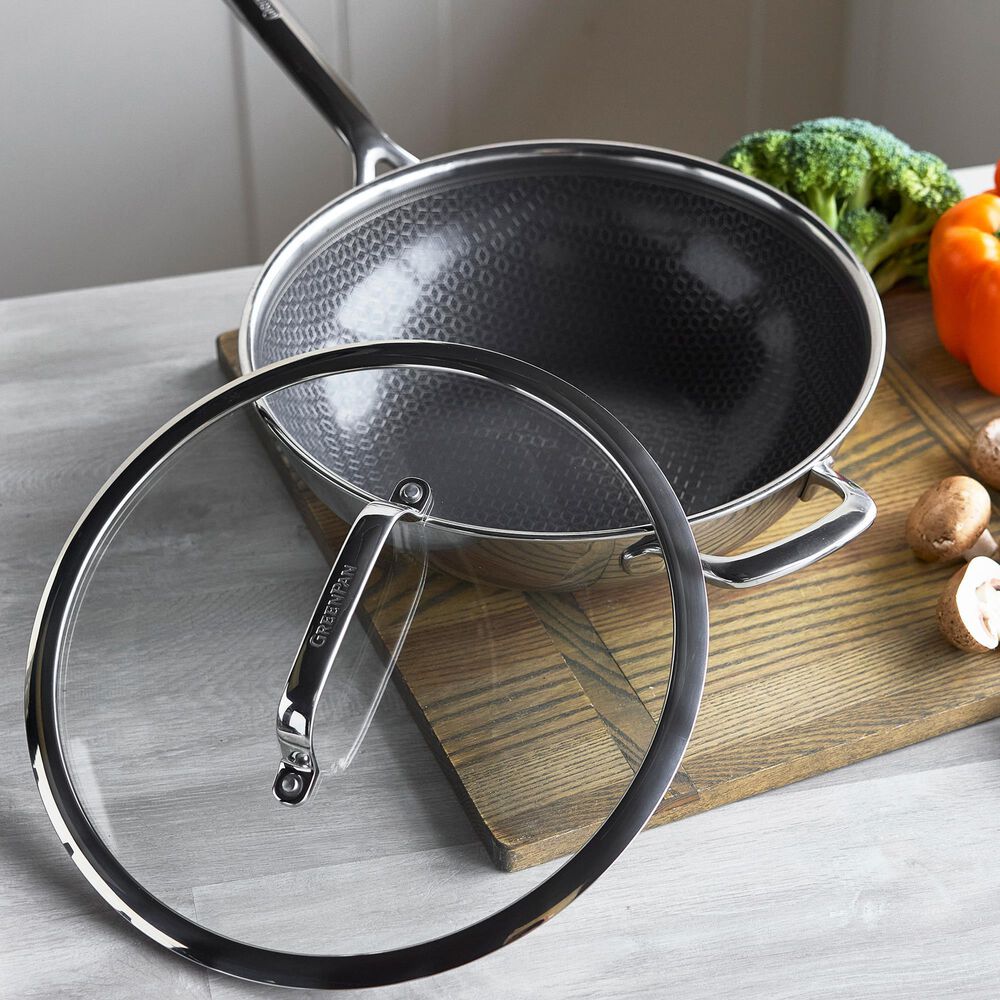 Green Pan Spectra 12" Wok with Lid in Stainless Steel, , large