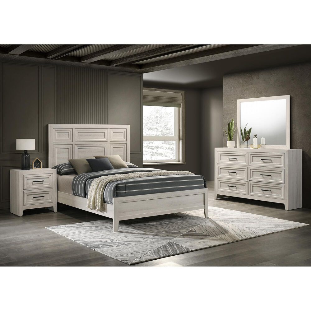 Crown Mark Lorraine 2 Drawer Nightstand in Antique White, , large
