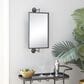 Maple and Jade 28" x 14" Metal Handmade Dimensional Wall Mirror in Matte Black, , large