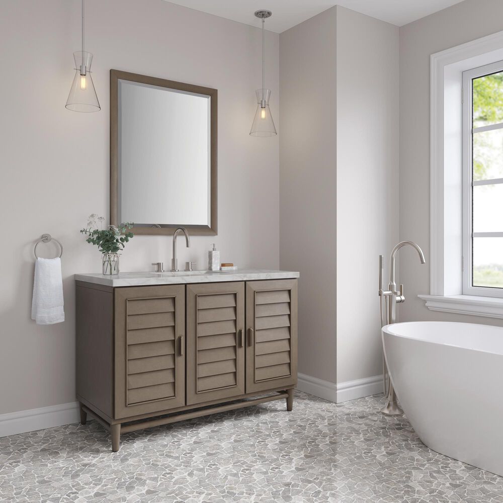 James Martin Vanities Portland 48" Single Bathroom Vanity in Whitewashed Walnut with 3 cm Eternal Jasmine Pearl Silestone Top, Rectangular Sink and FreePower Wireless Charger, , large