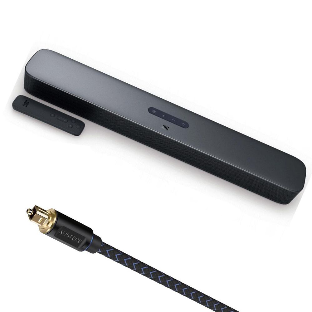 JBL 2.0 Channel Soundbar with Bluetooth in Black + Austere V Series Optical Audio Cable 6ft, , large