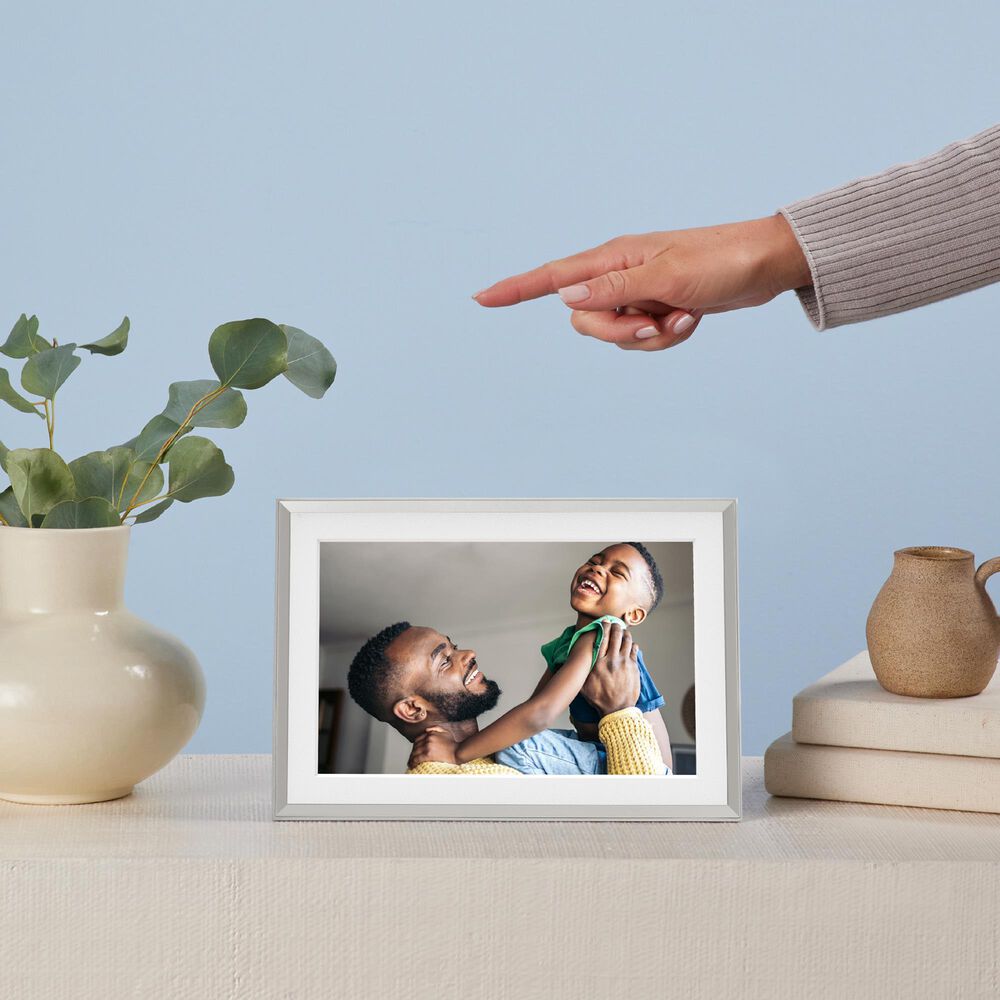 Aura Carver Mat 10" Digital Wi-Fi Photo Frame with Paper Mat in Sandstone, , large