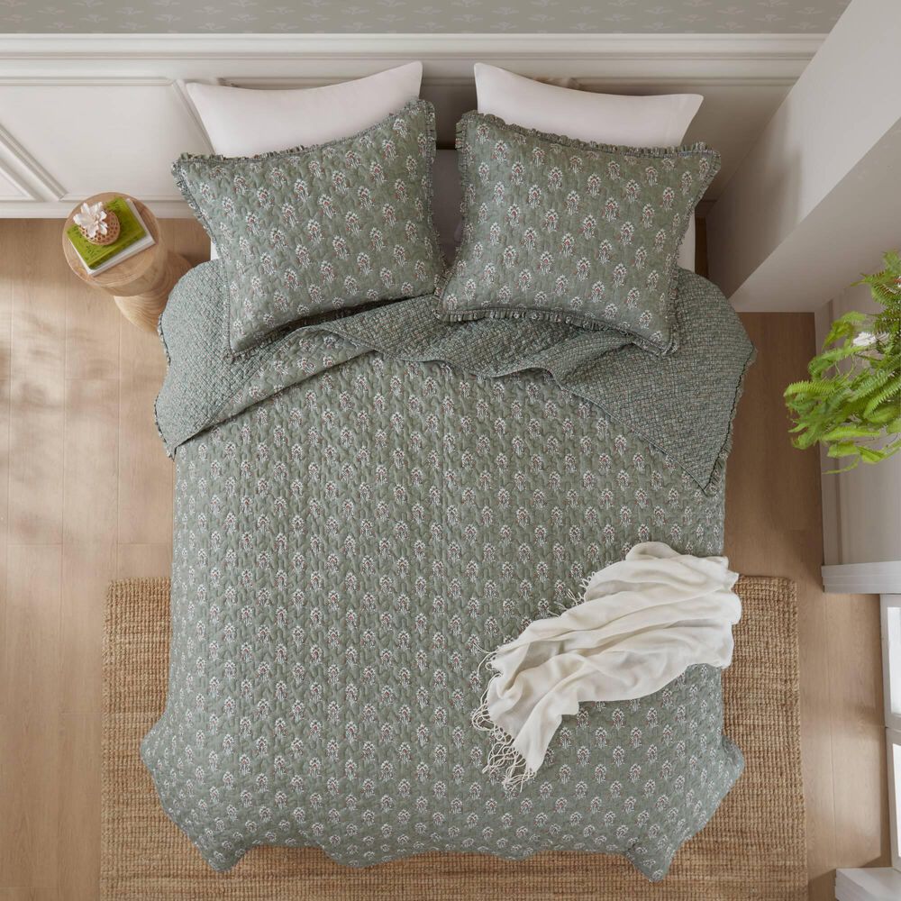 Hampton Park Linwood 3-Piece Queen Quilt Set in Sage Green, , large