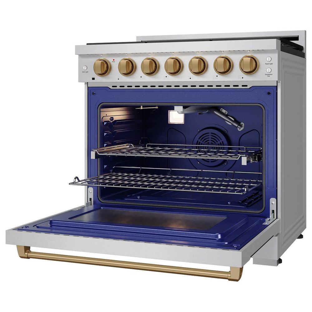Thor Kitchen Gordon Ramsay 6 Cu. Ft. Professional Gas Range with Bronze Handle Kit in Stainless Steel, , large