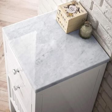 James Martin Vanities Athens 15" Left Single Bathroom Vanity in Glossy White with 3 cm Carrara White Marble Top and Rectangle Sink, , large