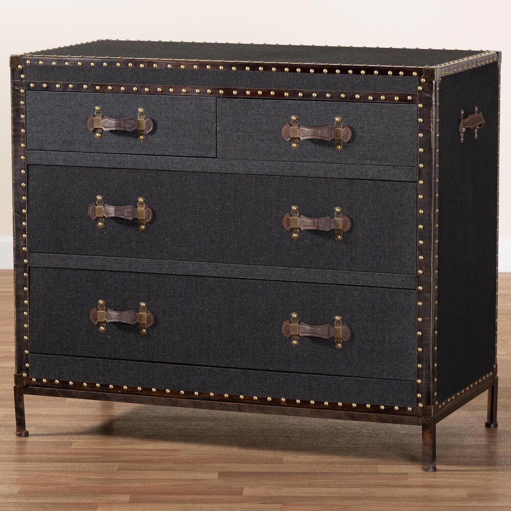 Baxton Studio Benton 4-Drawer Storage Cabinet in Black, , large