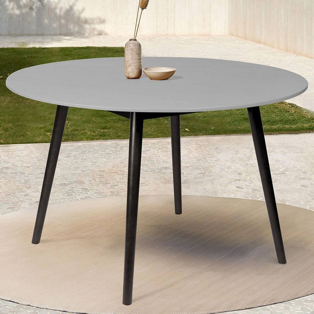 Blue River Kylie 47" Outdoor Round Dining Table in Grey and Dark Eucalyptus, , large