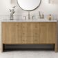 James Martin Vanities Hudson 60" Single Bathroom Vanity in Light Natural Oak with 3 cm Victorian Silver Quartz Top and Rectangular Sink, , large