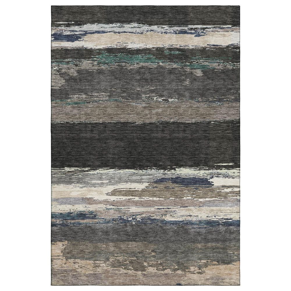37B Trevi TV8 5" x 7"6" Black Area Rug, , large