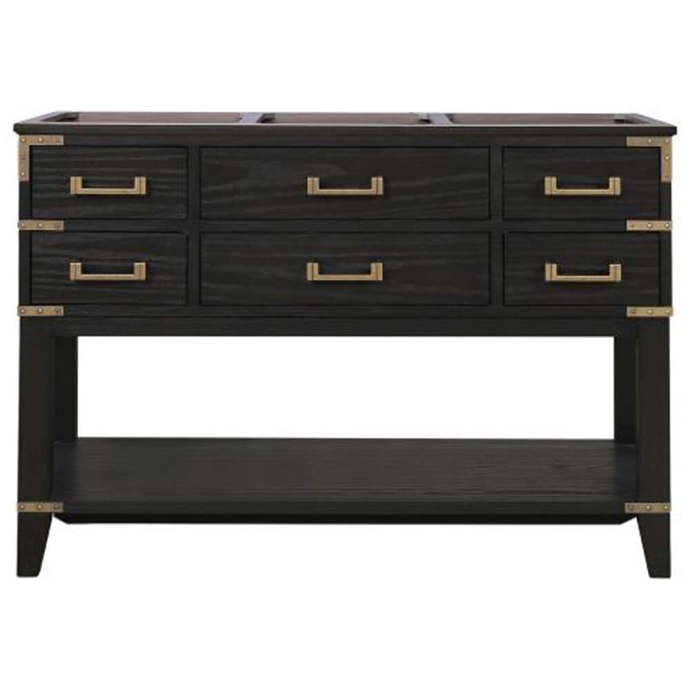 Lexora Home Norwalk 48&quot; Single Bathroom Vanity in Black Oak with White Cultured Marble Top and Rectangular Sink, , large