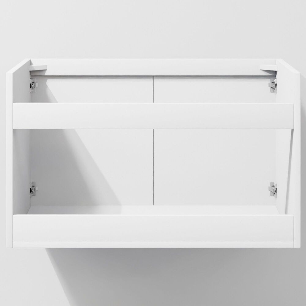 Lexora Home Geneva 30" Single Bathroom Vanity in Glossy White with 2 cm White Cultured Marble Top and Rectangular Sink, , large