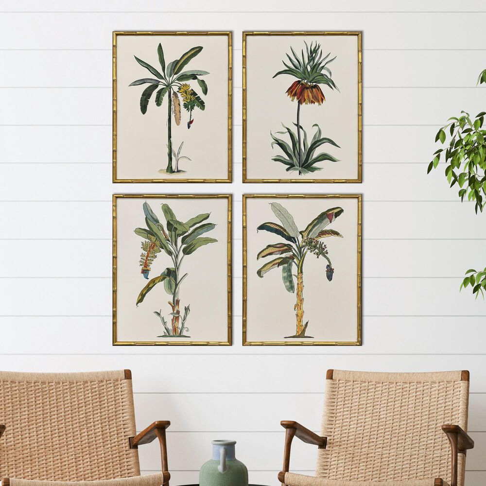 Paragon 19" x 25" Contemporary Palm I Wall Art in Green (Set of 4), , large