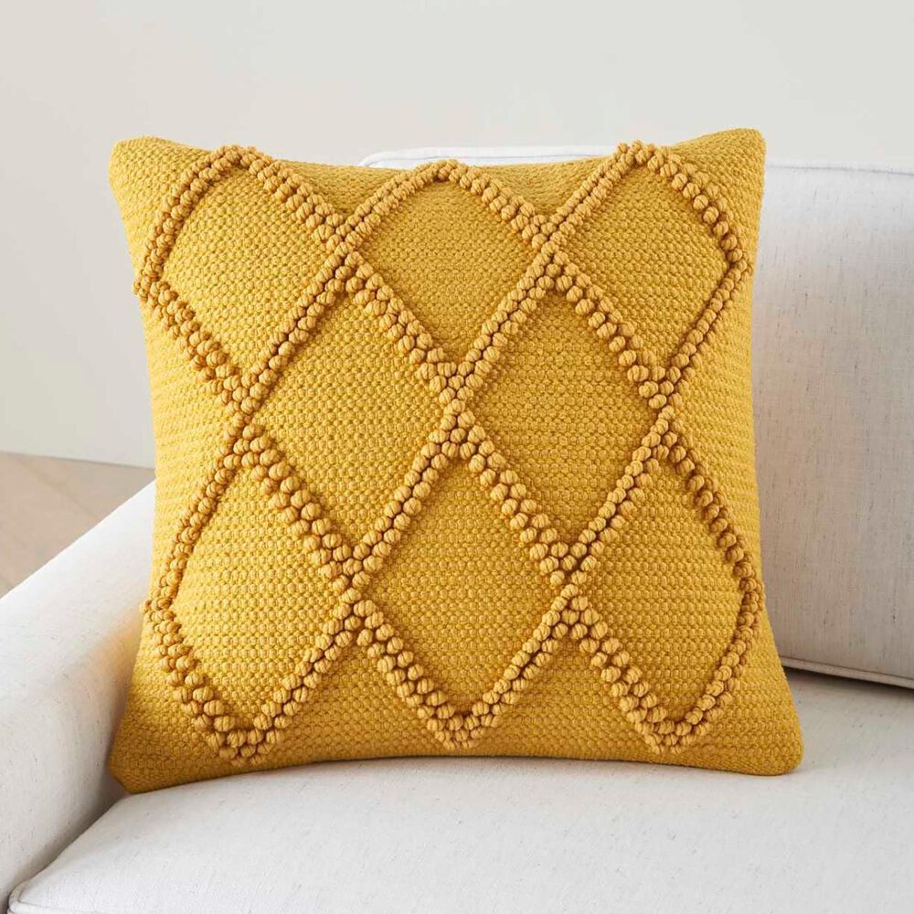 Nourison Life Styles 18&quot; x 18&quot; Throw Pillow in Yellow, , large